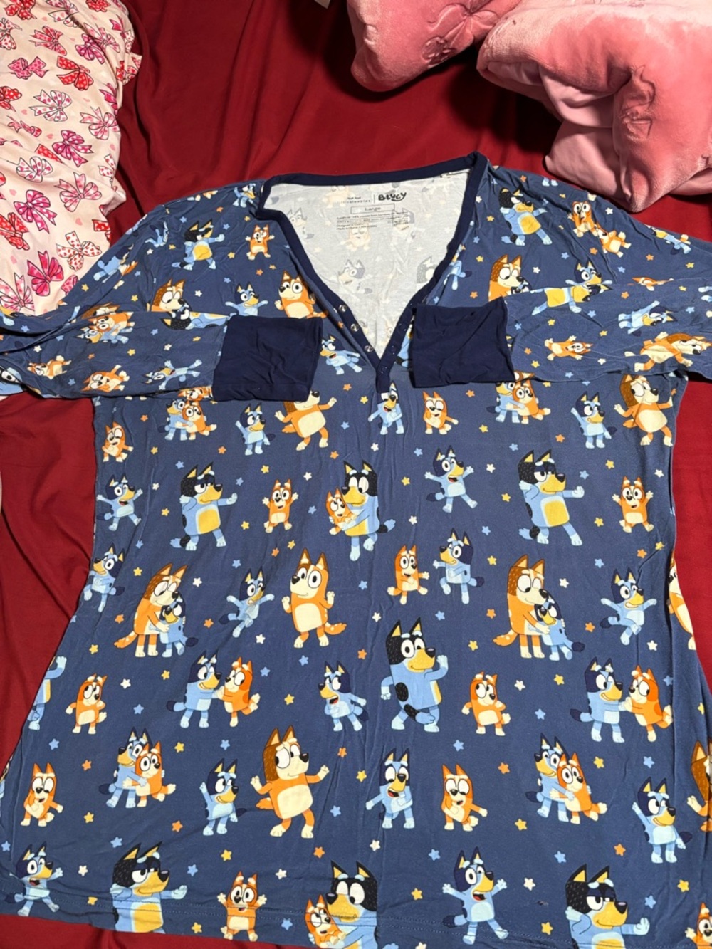 Little Sleepies Navy Blue & Orange Cartoon Puppy Two-Piece Pajama Set - Picture 2 of 3